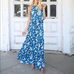 VICI To the Sky Smocked Maxi Dress